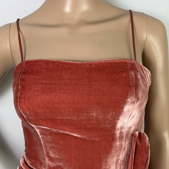 NEW CINQ A SEPT PINK VELVET MINI DRESS - Picture 3 of 10